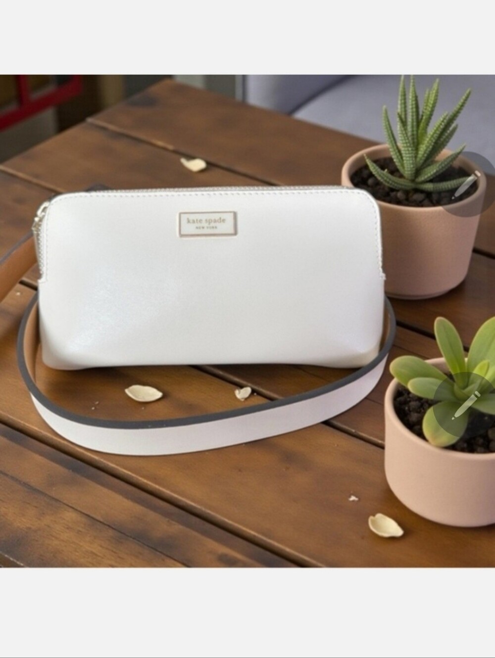 Kate Spade New York Belt Bag Winter White Leather Fanny Pack Womens Large / XL